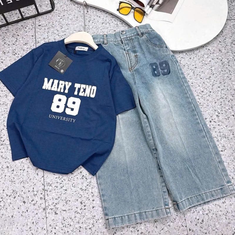 Bộ jean dài bé gái Mary 89