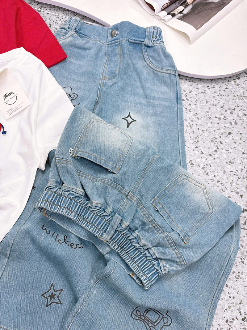 Bộ jean dài bé gái ngựa Egreen