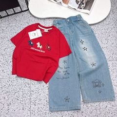 Bộ jean dài bé gái ngựa Egreen