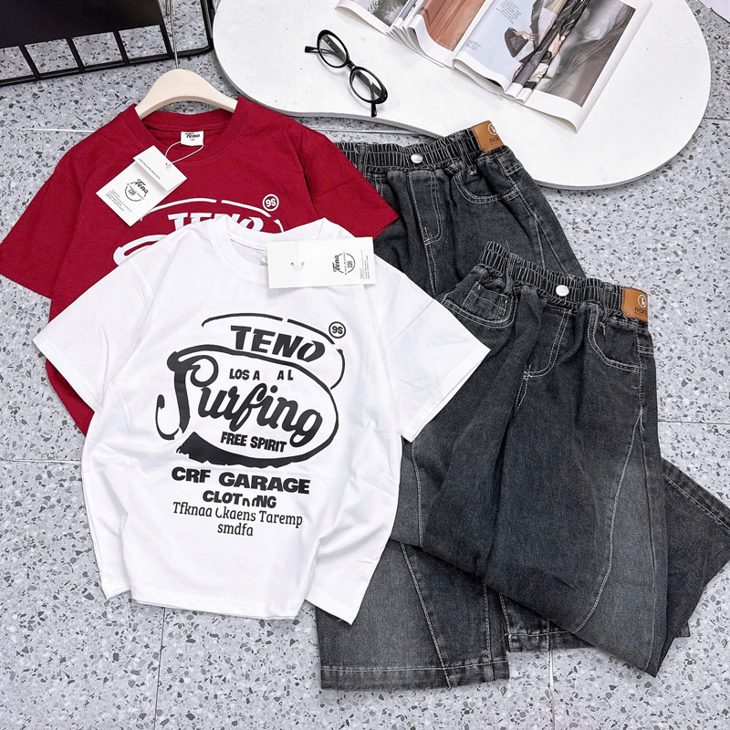 ​​​​​​​Bộ jean dài bé gái Surfing