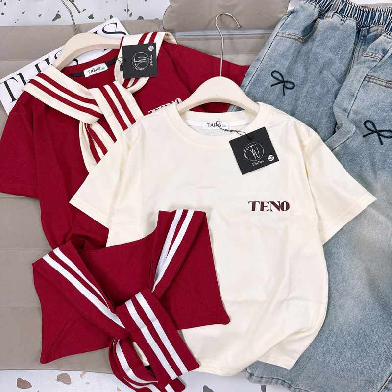 Bộ jean dài bé gái teno thủy thủ