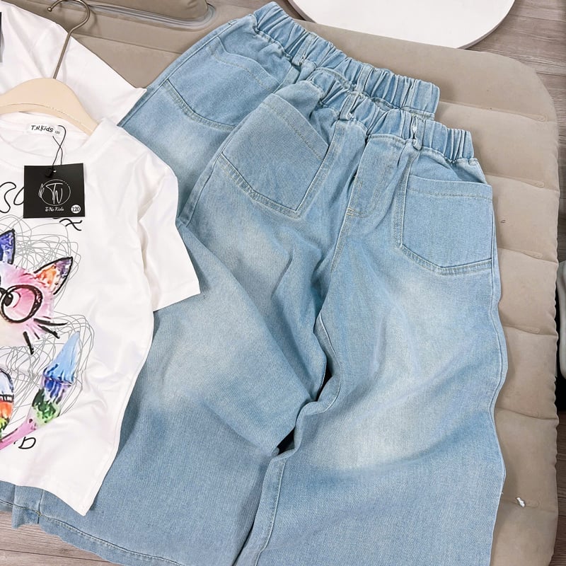 Bộ jean dài bé gái Tenocat