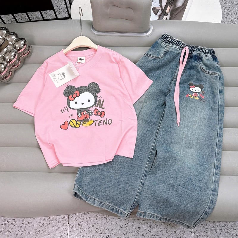 ​​​​​​​Bộ jean dài bé gái Vaal