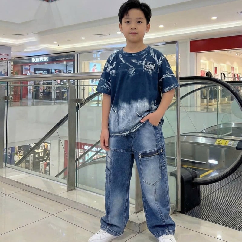 Bộ jean dài bé trai Diner