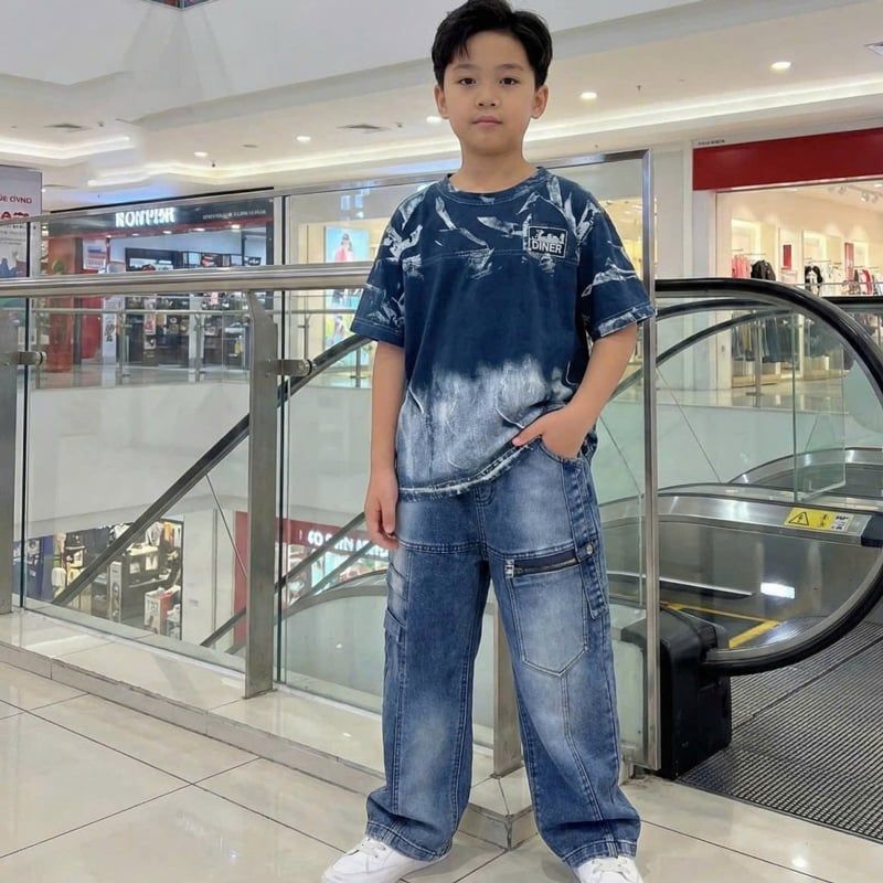 Bộ jean dài bé trai Diner