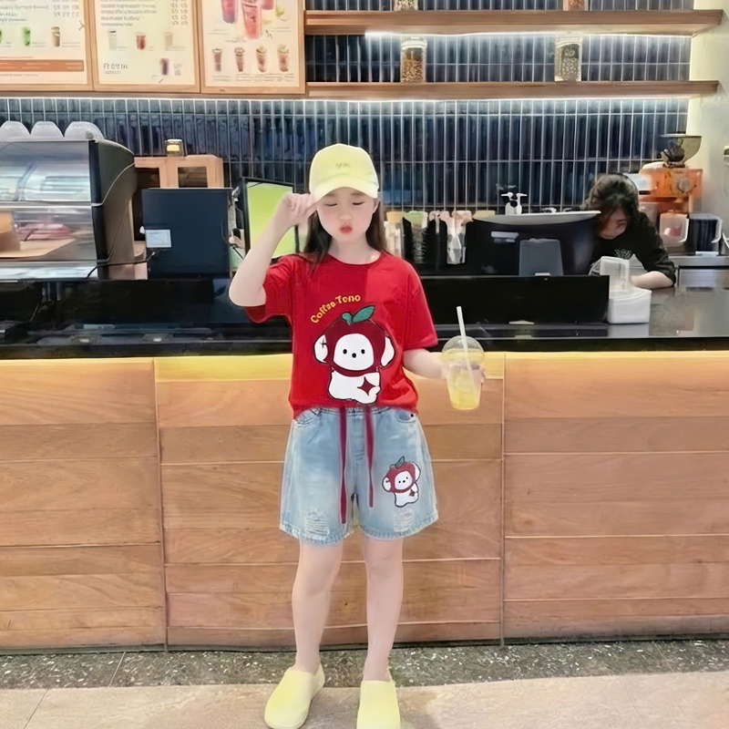 Bộ jean ngố bé gái Cún Coffee