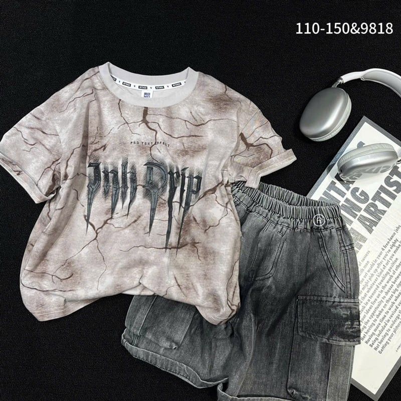 Bộ jean Quảng Châu bé trai loang Hope 9818