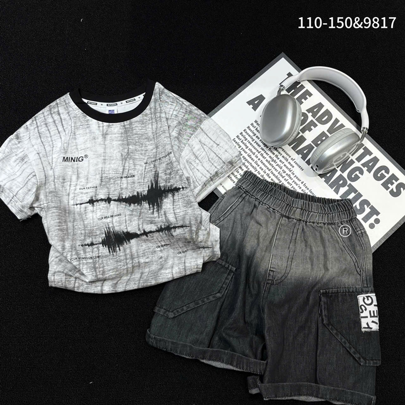 Bộ jean quảng châu bé trai Minig 9817