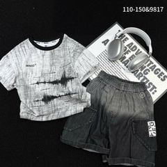 Bộ jean quảng châu bé trai Minig 9817