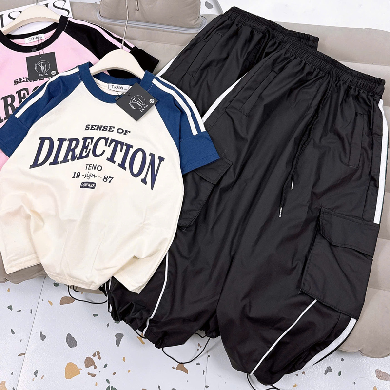 Bộ jogger bé gái dù Direction