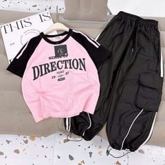 Bộ jogger bé gái dù Direction