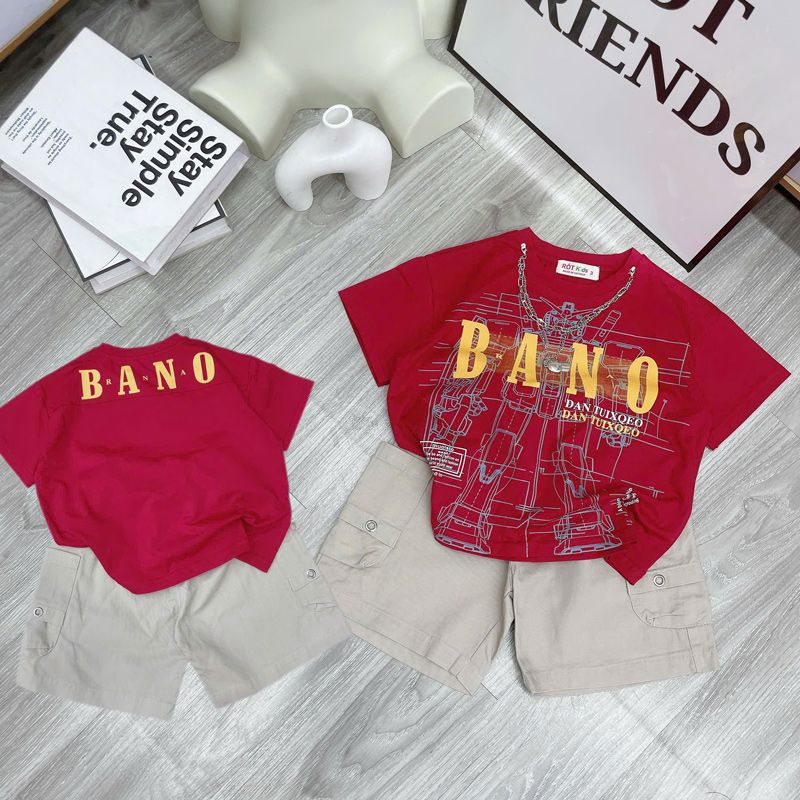 Bộ kaki bé trai chữ Bano