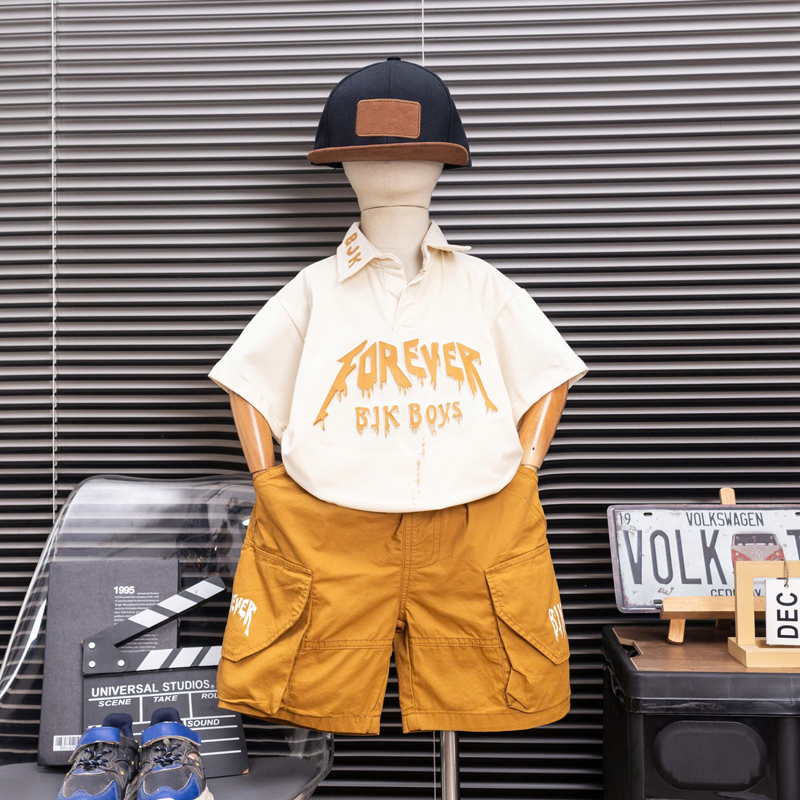 Bộ kaki bé trai cổ trụ BJK