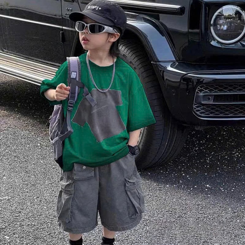 Bộ kaki bé trai hình áo