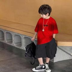 Bộ kaki bé trai loang túi hộp Focus