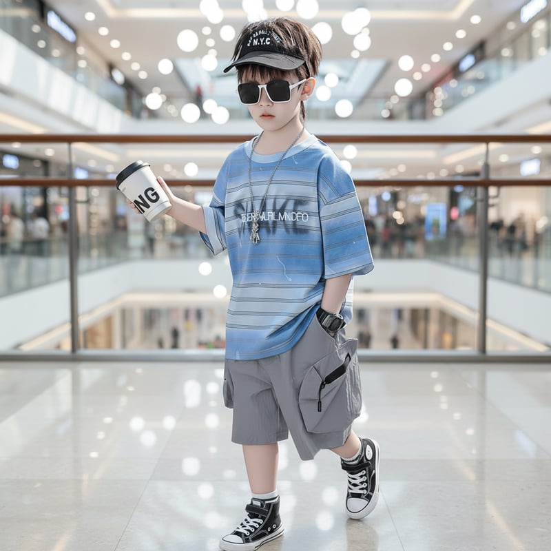 Bộ kaki bé trai túi hộp Snake