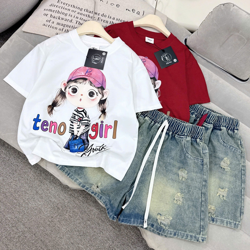 Bộ short jean bé gái cô gái Youth