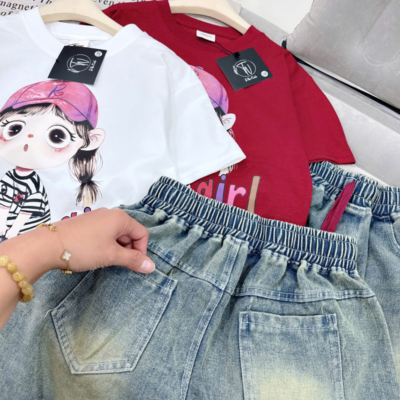 Bộ short jean bé gái cô gái Youth