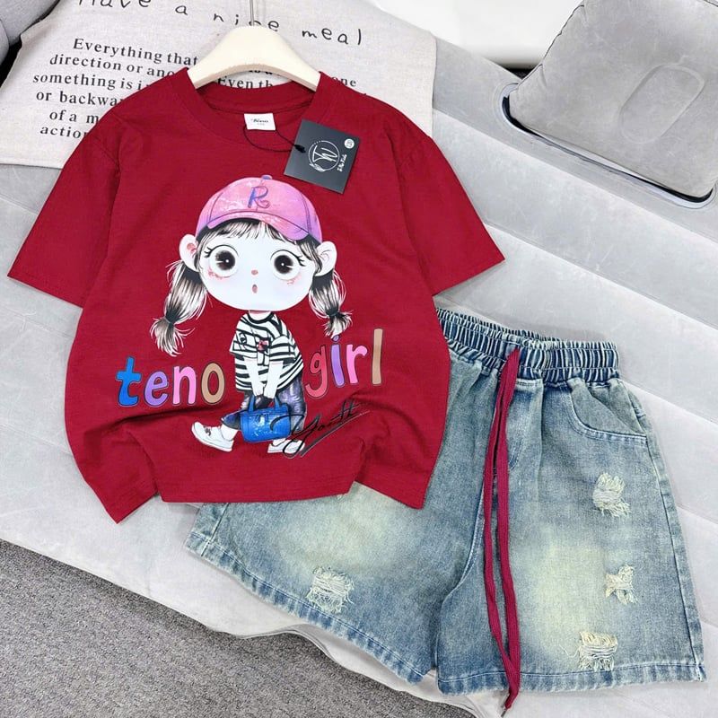 Bộ short jean bé gái cô gái Youth