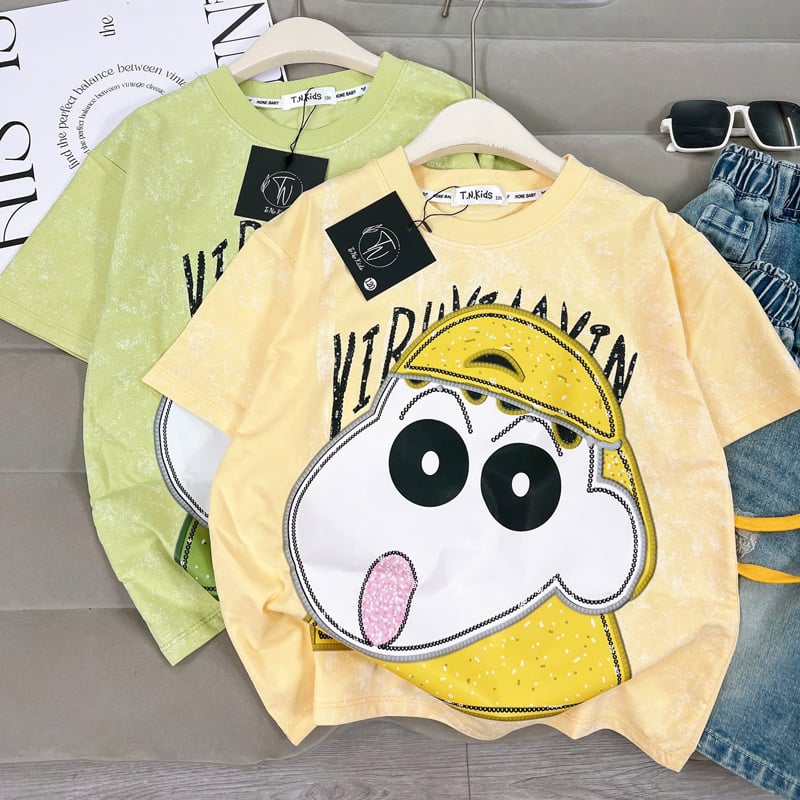 Bộ short jean bé gái loang Shin