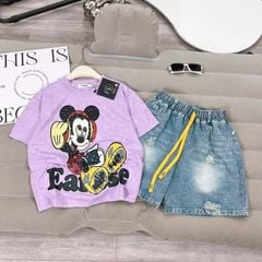 Bộ short jean bé gái Mickey Earse