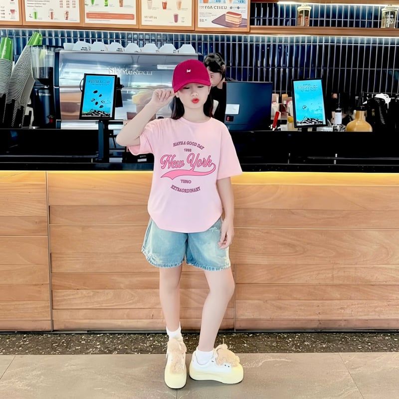 Bộ short jean bé gái NY