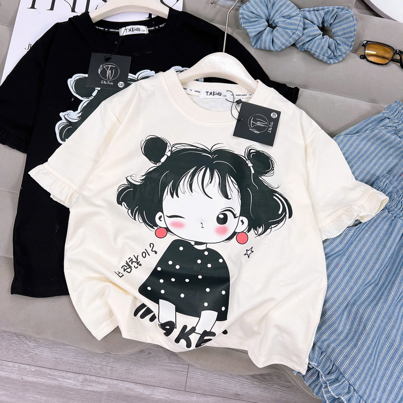 Bộ thun bé gái búp bê bèo