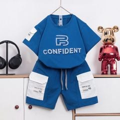 Bộ thun bé trai chữ nổi B Confident