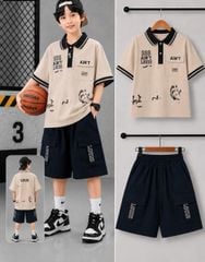 Bộ thun bé trai phối POLO túi hộp SSS