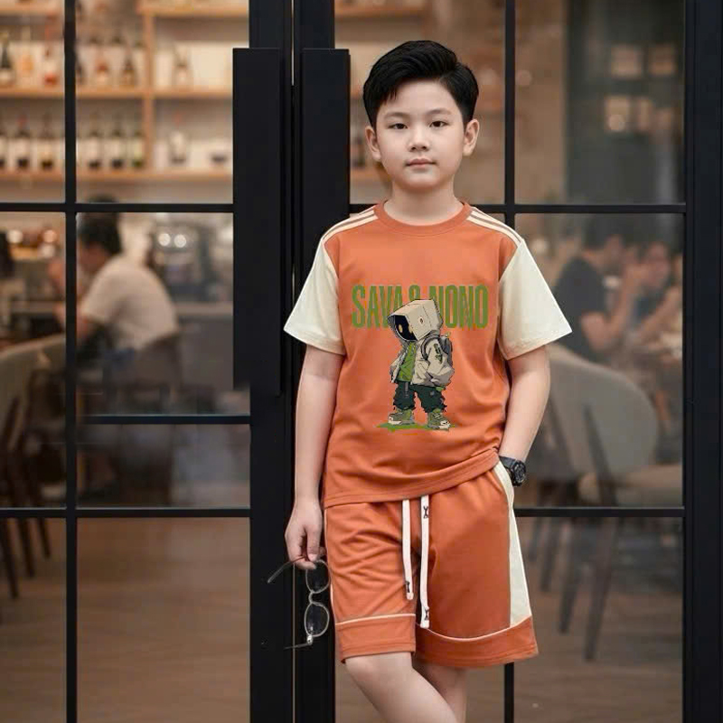 Bộ thun bé trai phối Savano