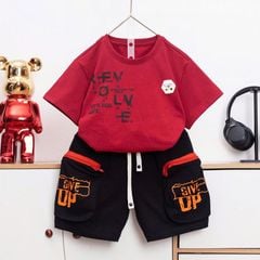 Bộ thun bé trai túi nổi REV