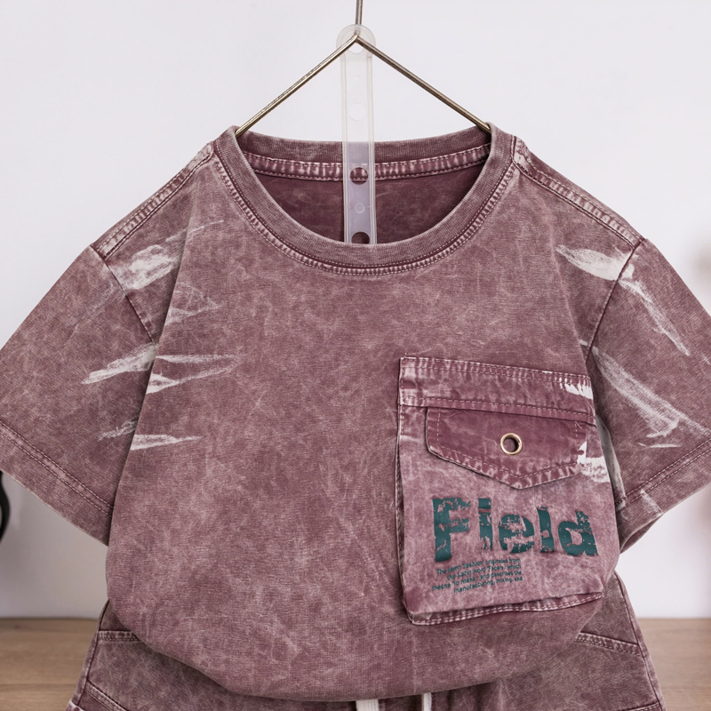 Bộ thun bé trai wash đá Field Save