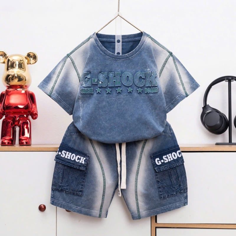 Bộ thun bé trai wash đá G-Shock