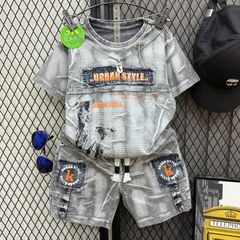 Bộ thun bé trai wash đá Urban