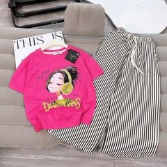 Bộ thun sọc dài bé gái cô gái Dream