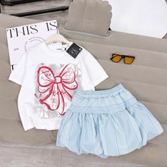 Bộ váy bé gái bí hình nơ