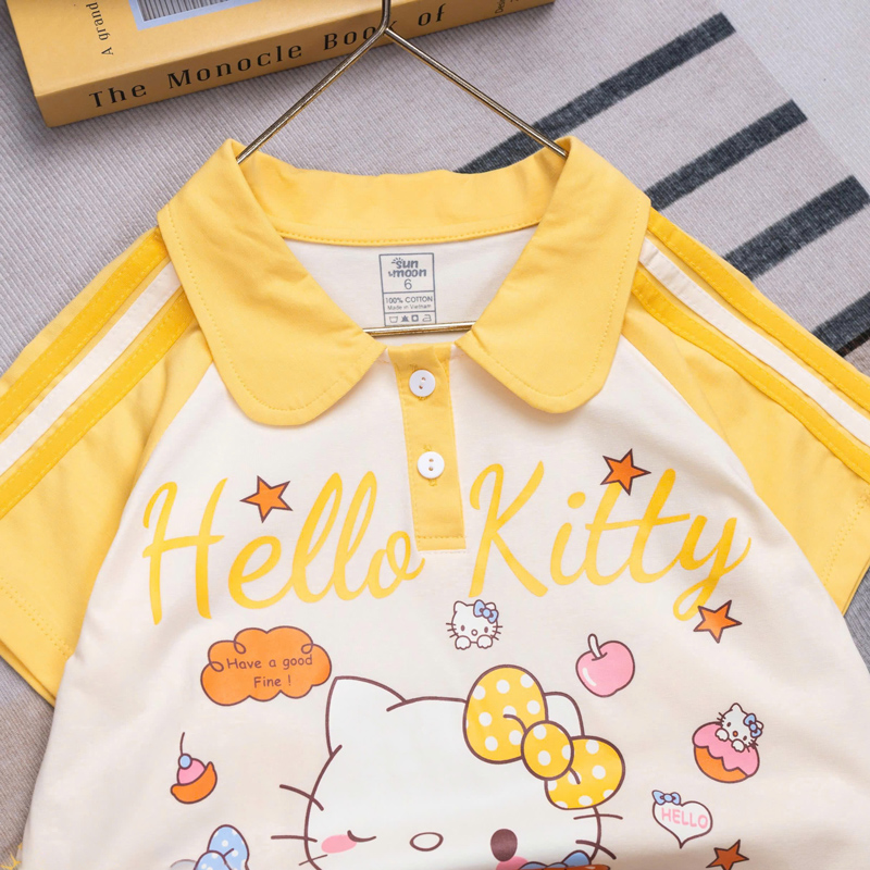 Bộ váy bé gái cổ trụ Kitty dưa hấu