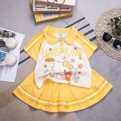 Bộ váy bé gái cổ trụ Kitty dưa hấu