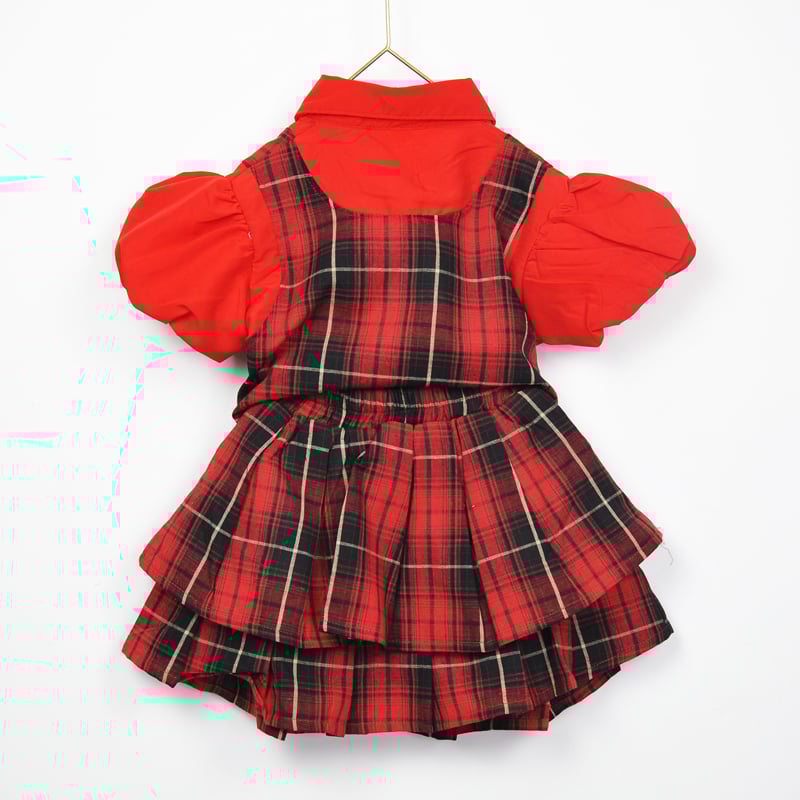 Bộ váy bé gái ghile nơ