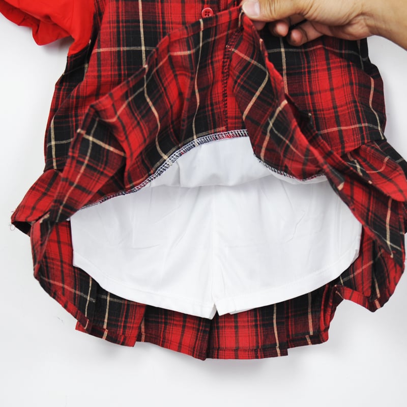 Bộ váy bé gái ghile nơ