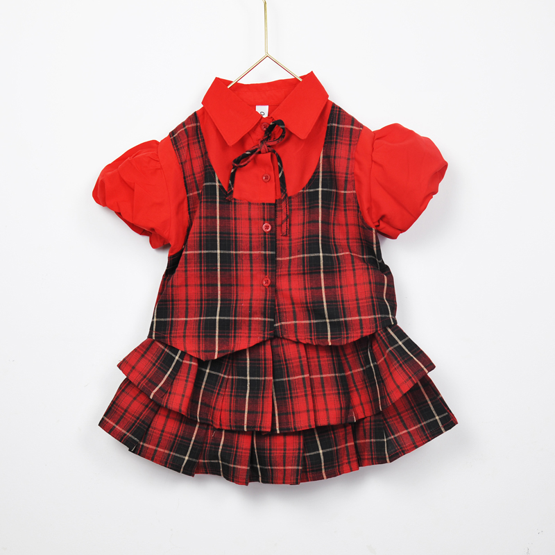 Bộ váy bé gái ghile nơ