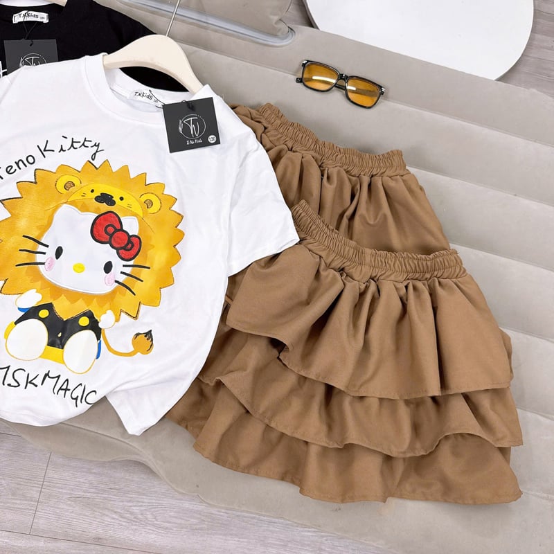Bộ váy tầng bé gái Kitty mặt trời