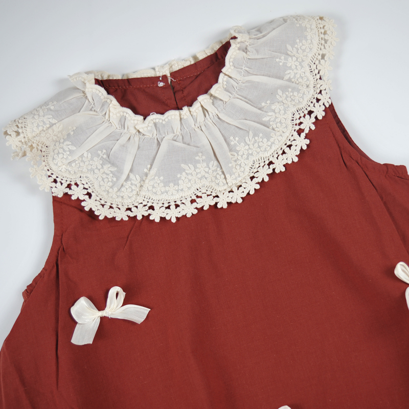 Đầm bé gái bí viền cổ 2216