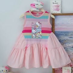 Đầm bé gái Kitty cầu vồng