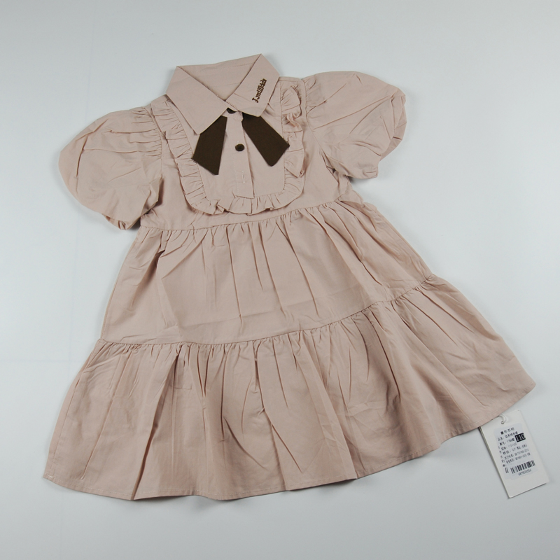 Đầm bé gái tay bồng cà vạt