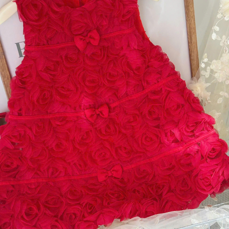 Đầm công chúa bé gái hoa hồng