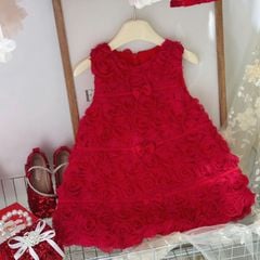 Đầm công chúa bé gái hoa hồng