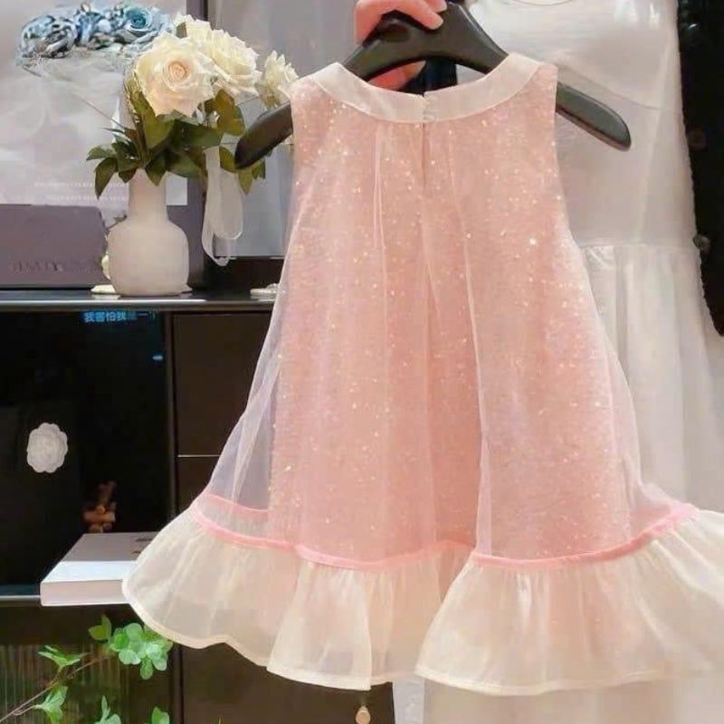 Đầm công chúa bé gái lấp lánh nơ