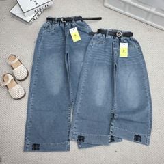 Quần jean bé gái ống suông rộng