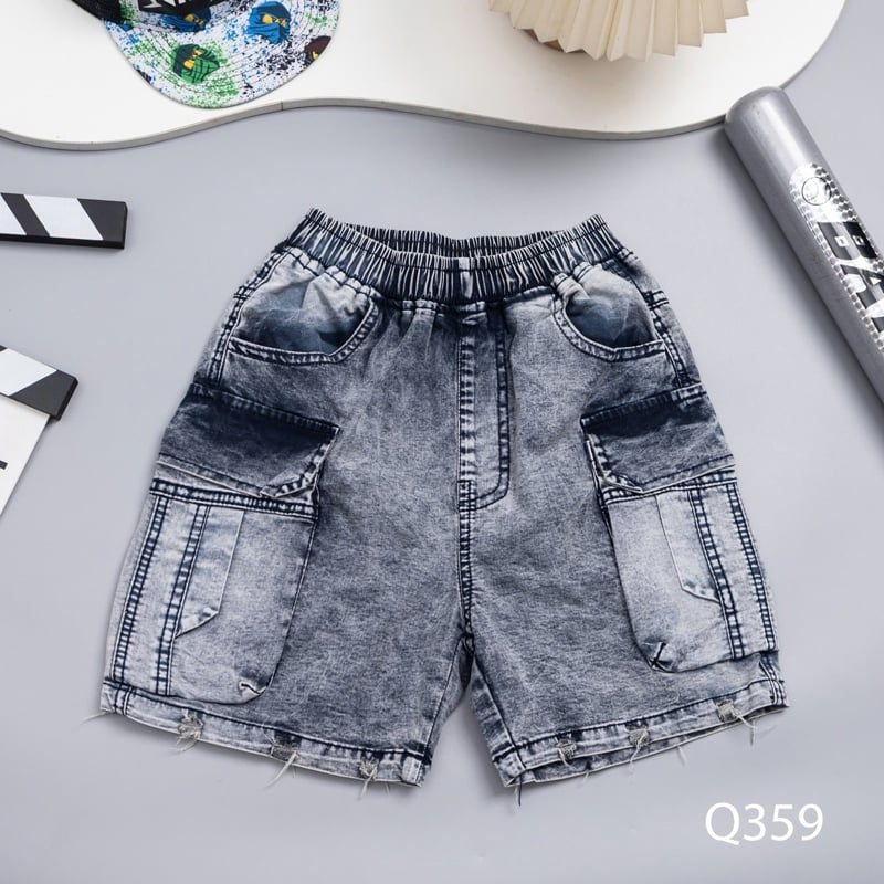 Quần jean lửng bé trai túi hộp Q359